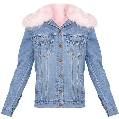 michael kors pink jean jacket|faux fur collar jean jacket.